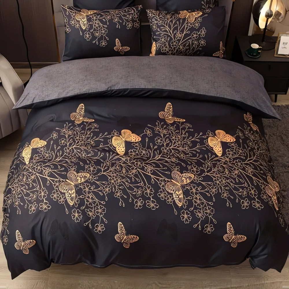 Valora Midnight Butterfly Quilt Cover | 3pcs Set