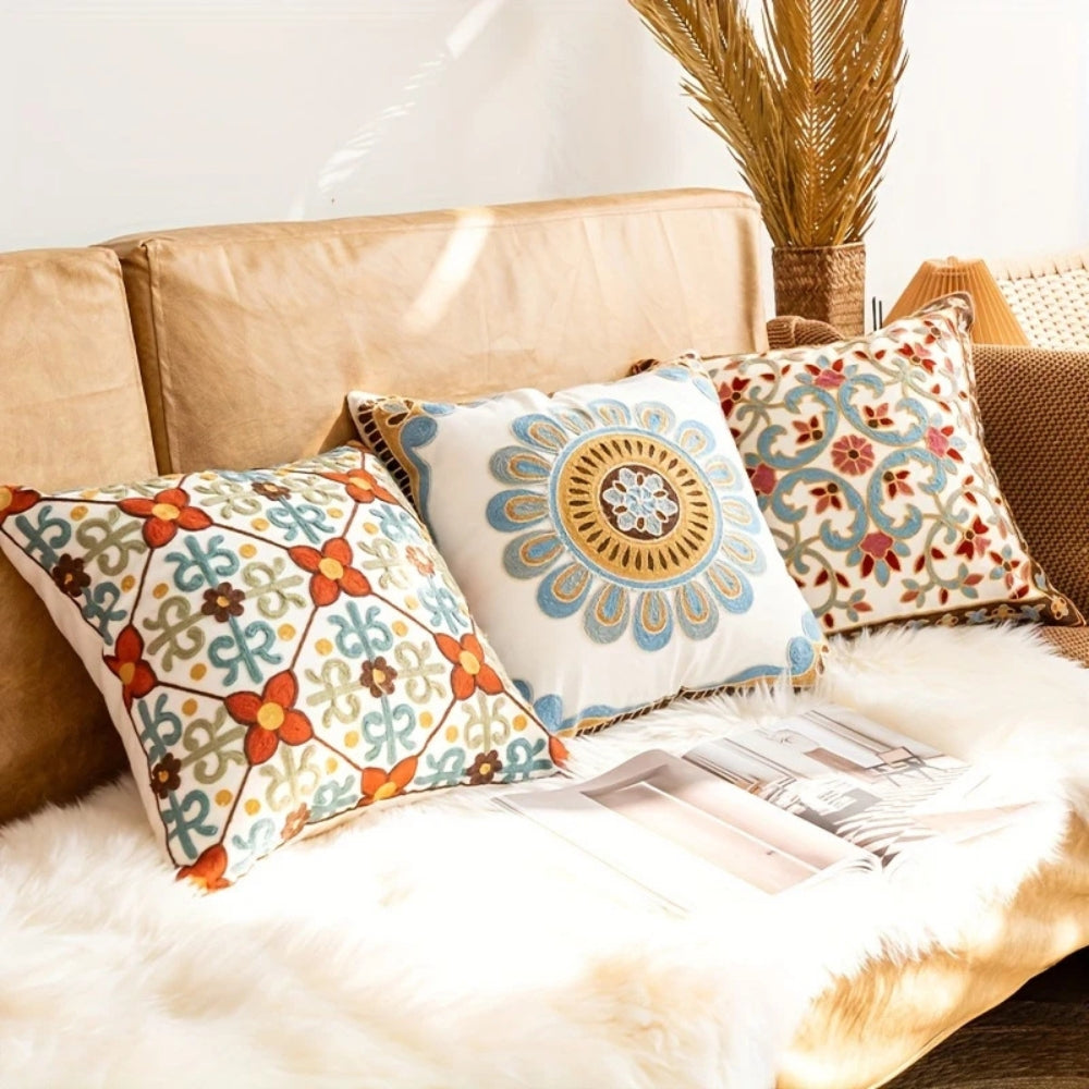 Aurae Embroidered Vintage Cushion Cover