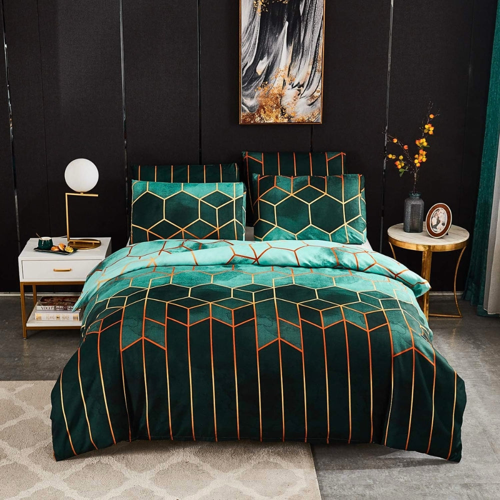 Golden Cosmo Hive | 3pcs Quilt Cover Sets