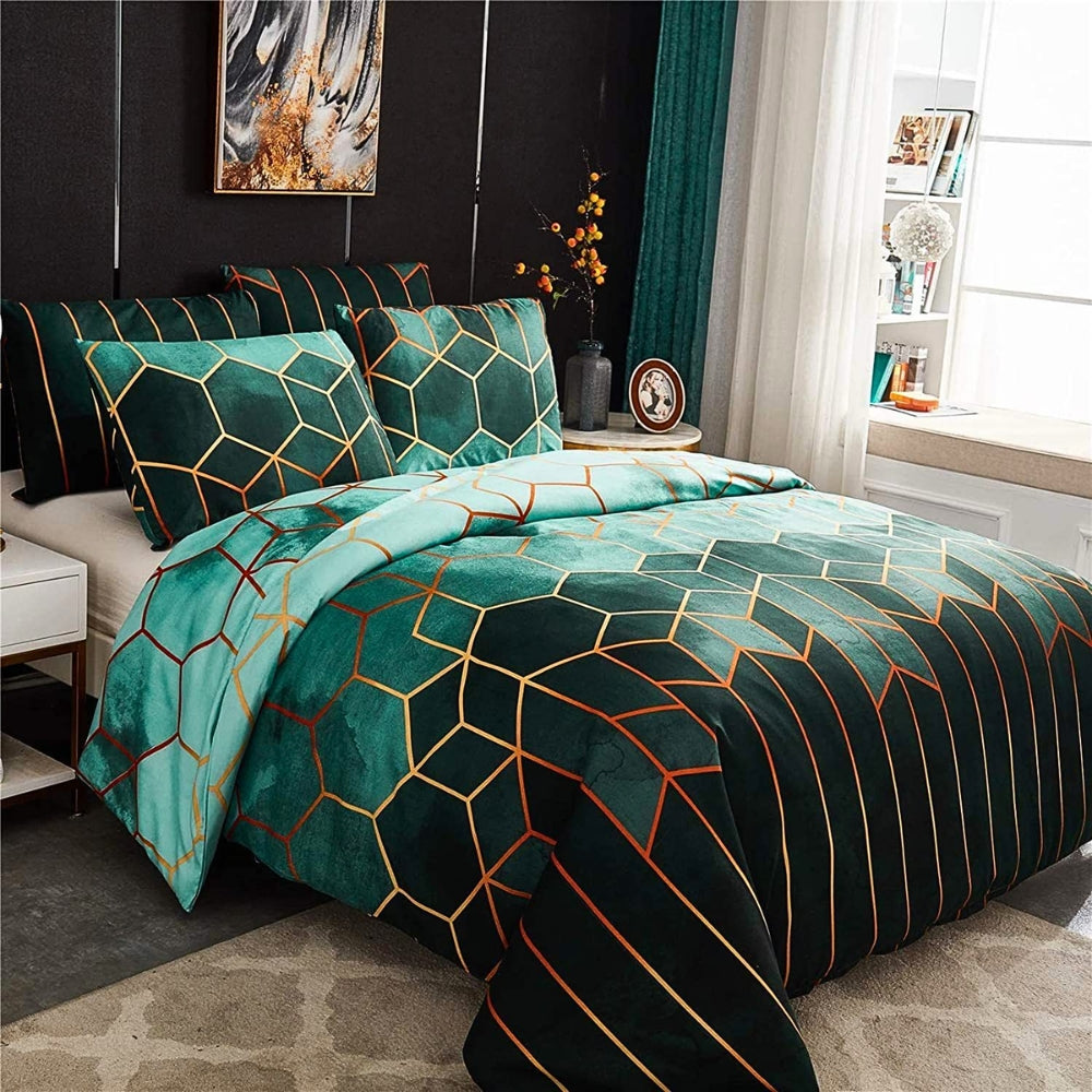 Golden Cosmo Hive | 3pcs Quilt Cover Sets