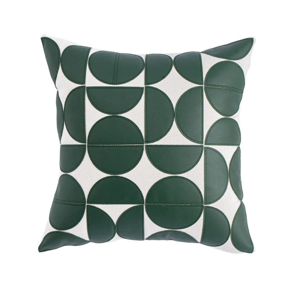 Luxury Embroidered Faux Leather Sofa Cushion Cover