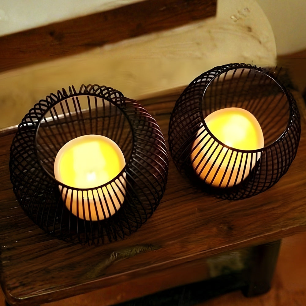 Wireframe Sleek Iron Candle Holder