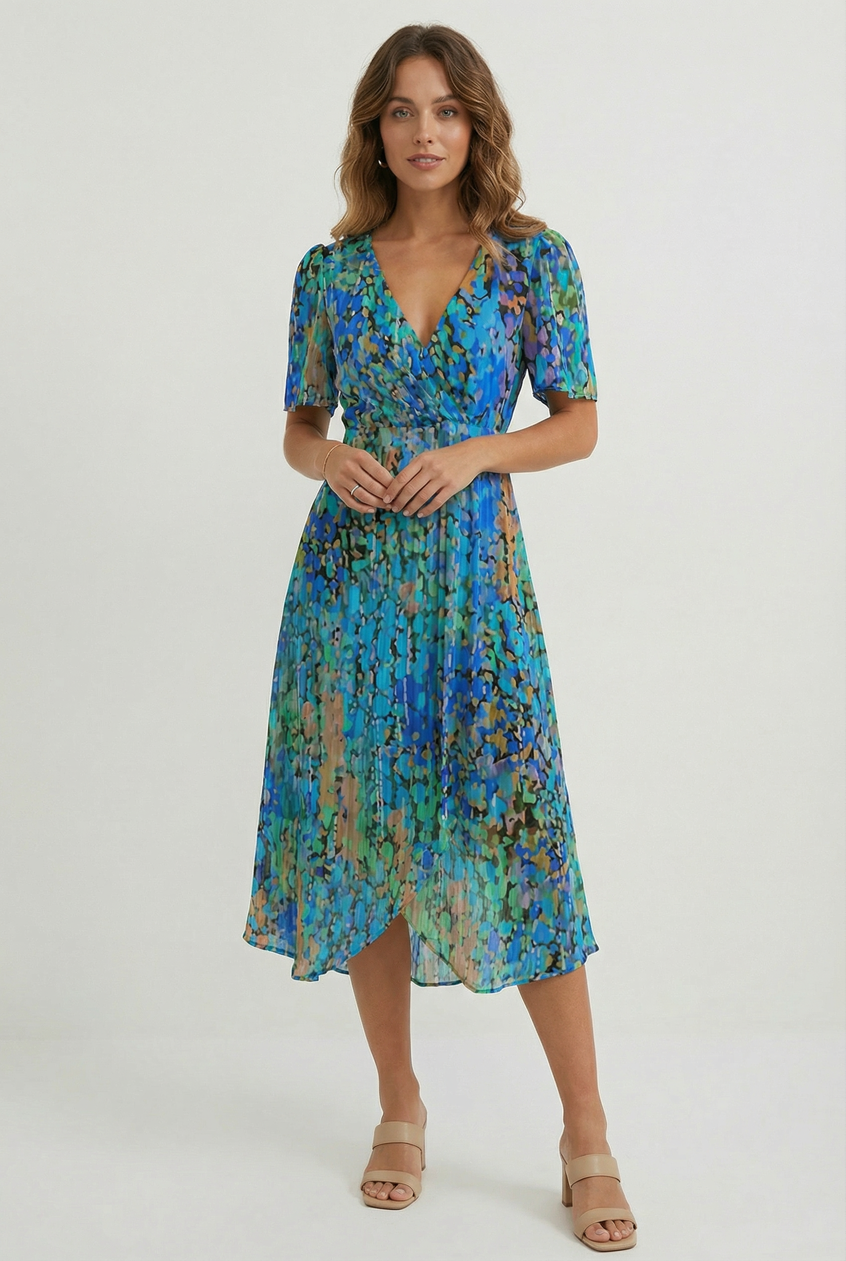Ella | Women's Linen Floral Midi Dress