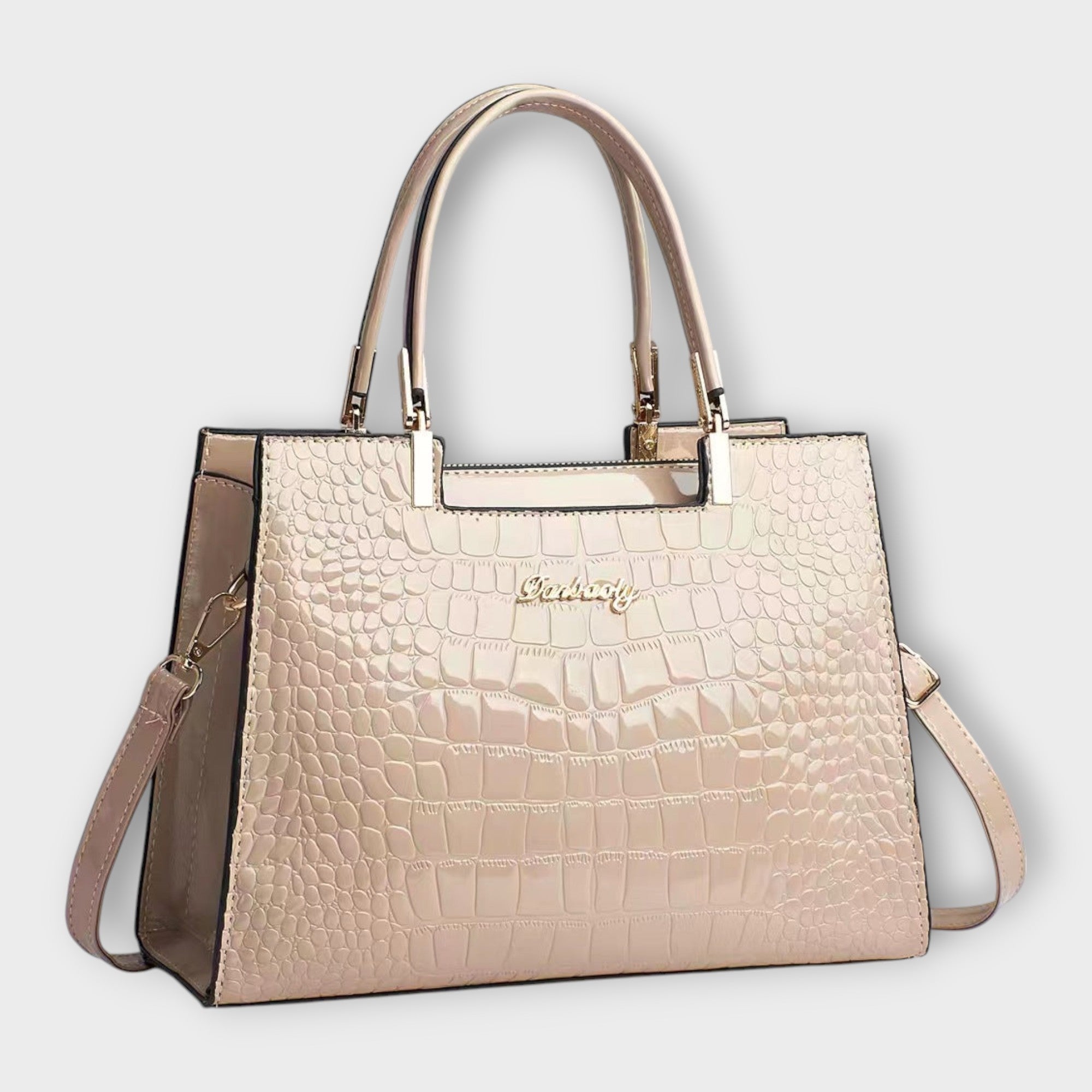 Olivia Collection | Handbag with Glossy Crocodile Pattern & Spacious Interior | Elegant Accessory for Modern Women